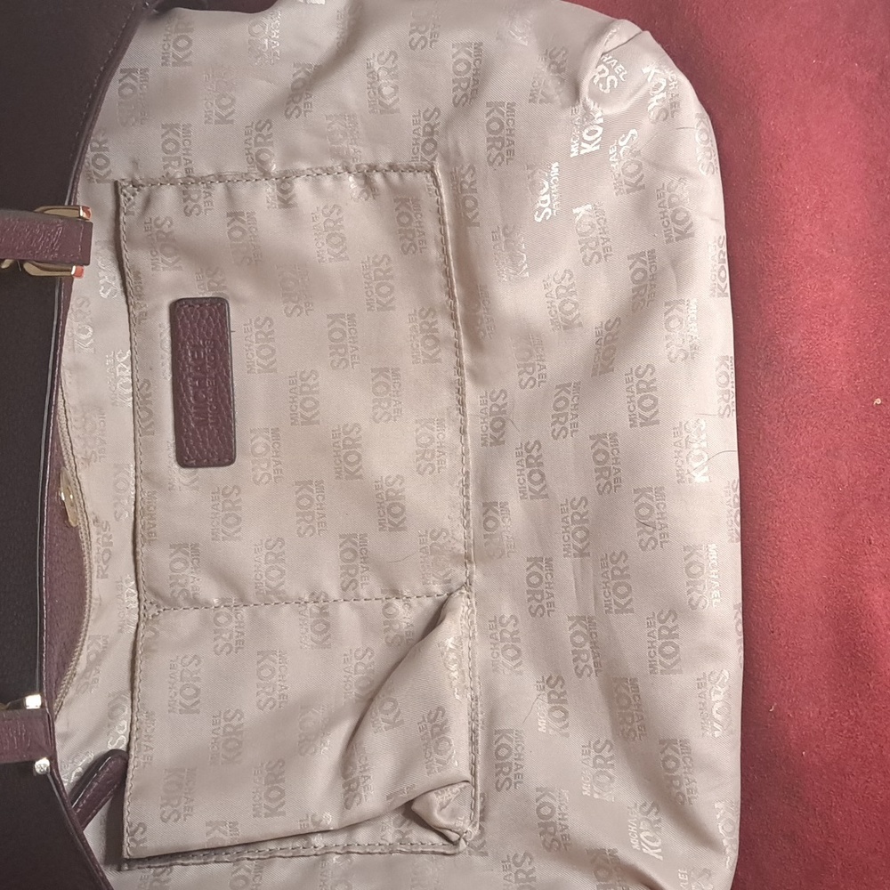 Michael Kors Burgundy/Merlot Pebble Leather Shoulder/Sat… - Picture 12 of 15